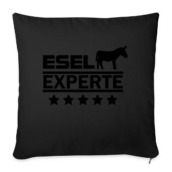 Esel Experte - Sofakissenbezug 45 x 45 cm - Schwarz - Vorne