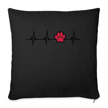 cat dog pet pulse heartbeat frequency ECG p - Sofa pillowcase 17,3'' x 17,3'' (45 x 45 cm) - black - Front