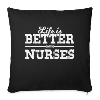 Nurse Doctor Hospital Nurse - Sofa pillowcase 17,3'' x 17,3'' (45 x 45 cm) - black - Front