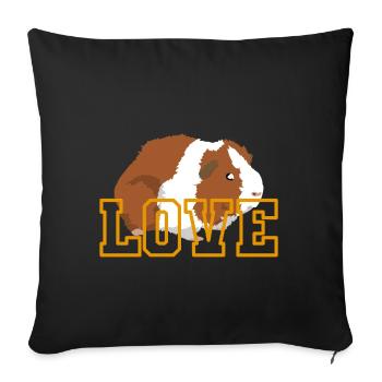 Amour Cochons d'Inde - Housse de coussin décorative 45 x 45 cm - noir - Devant