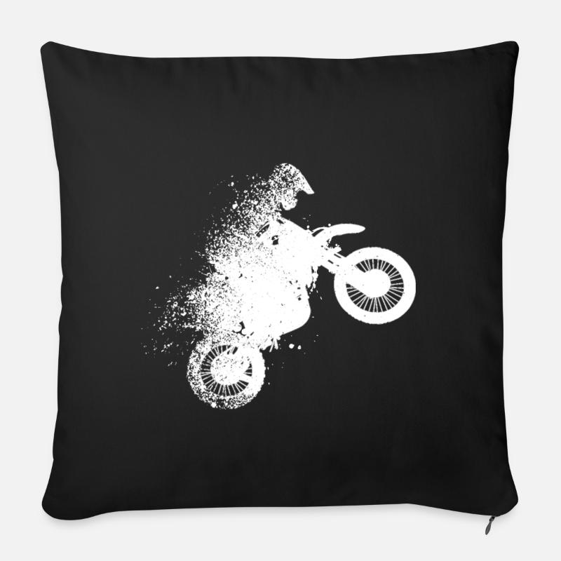 motocross - Sofakissenbezug 45 x 45 cm - Schwarz
