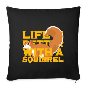 Écureuil écureuil - Housse de coussin décorative 45 x 45 cm - noir - Devant