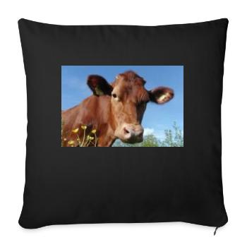 vache - Housse de coussin décorative 45 x 45 cm - noir - Devant