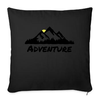 Mountains and Forest, Nature Adventuer - Sofa pillowcase 17,3'' x 17,3'' (45 x 45 cm) - black - Front