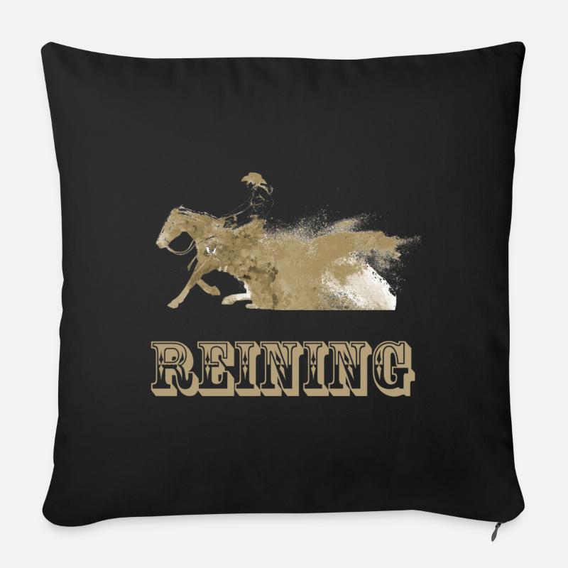 reining - Housse de coussin décorative 45 x 45 cm - noir