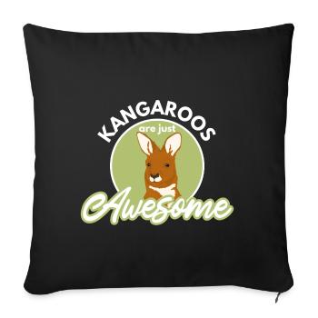 kangaroo - Sofa pillowcase 17,3'' x 17,3'' (45 x 45 cm) - black - Front
