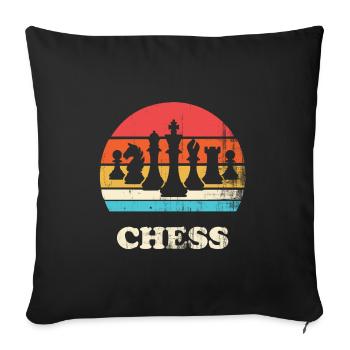 schach - Sofakissenbezug 45 x 45 cm - Schwarz - Vorne