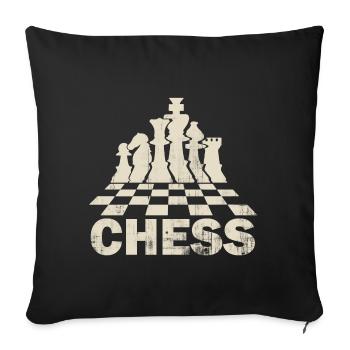 schach - Sofakissenbezug 45 x 45 cm - Schwarz - Vorne