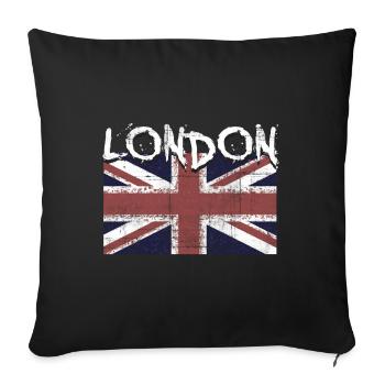 London - Sofa pillowcase 17,3'' x 17,3'' (45 x 45 cm) - black - Front