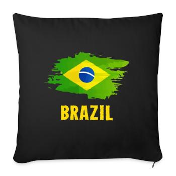 brazil - Sofa pillowcase 17,3'' x 17,3'' (45 x 45 cm) - black - Front