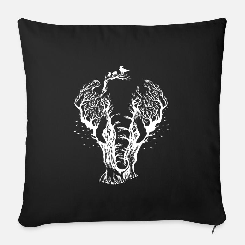 elefant - Sofakissenbezug 45 x 45 cm - Schwarz