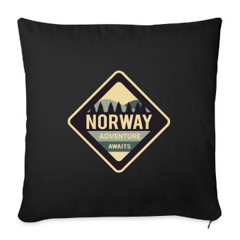 Norway - Sofa pillowcase 17,3'' x 17,3'' (45 x 45 cm) - black - Front