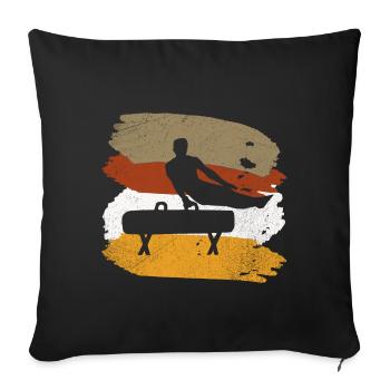 turnen geschenk seitpferd pauschpferd - Sofakissenbezug 45 x 45 cm - Schwarz - Vorne
