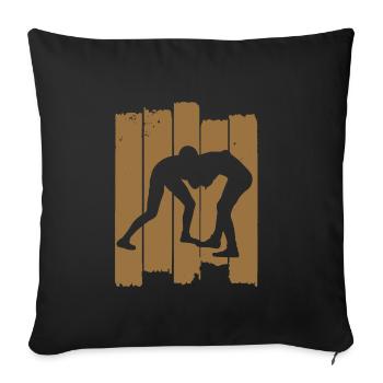 wrestle - Sofa pillowcase 17,3'' x 17,3'' (45 x 45 cm) - black - Front