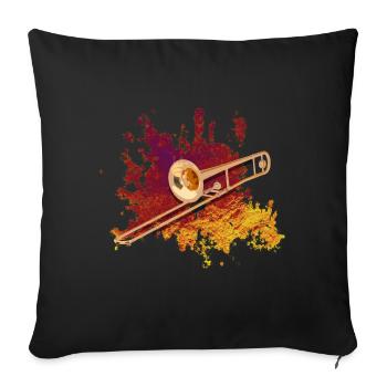 Trombone - Housse de coussin décorative 45 x 45 cm - noir - Devant