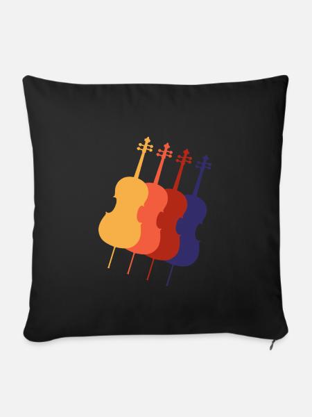 Cello - Sofakissenbezug 45 x 45 cm - Schwarz