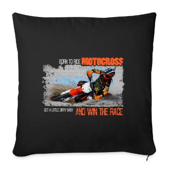 Motocross - Housse de coussin décorative 45 x 45 cm - noir - Devant