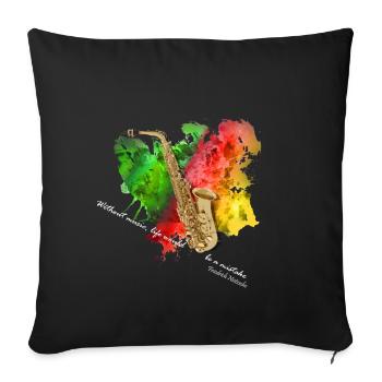 saxophone - Sofa pillowcase 17,3'' x 17,3'' (45 x 45 cm) - black - Front