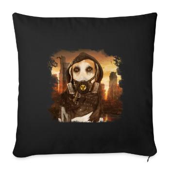 Apocalyptic dog # 2 - Sofa pillowcase 17,3'' x 17,3'' (45 x 45 cm) - black - Front