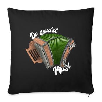 Do spui'd Musi // hell | ZiachON! - Sofa pillowcase 17,3'' x 17,3'' (45 x 45 cm) - black - Front