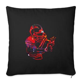 football américain - Housse de coussin décorative 45 x 45 cm - noir - Devant