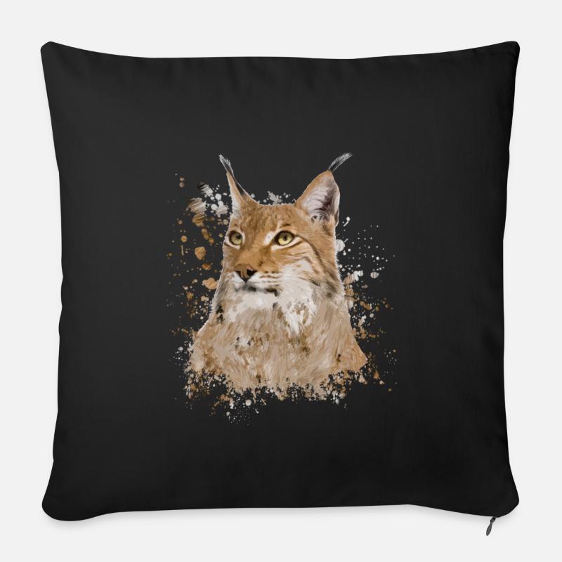 lynx - Housse de coussin décorative 45 x 45 cm - noir