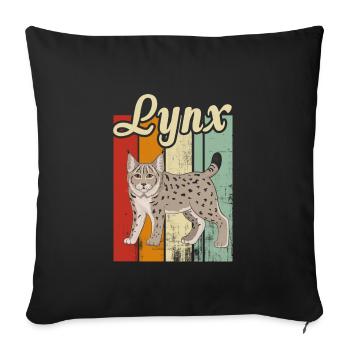 Jüngerer Luchs - Sofakissenbezug 45 x 45 cm - Schwarz - Vorne