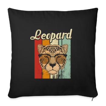 leopard - Sofa pillowcase 17,3'' x 17,3'' (45 x 45 cm) - black - Front