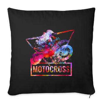 Motocross - Sofa pillowcase 17,3'' x 17,3'' (45 x 45 cm) - black - Front