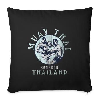 Muay Thai - Housse de coussin décorative 45 x 45 cm - noir - Devant