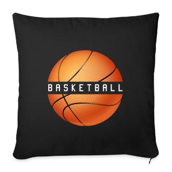 basketball - Sofa pillowcase 17,3'' x 17,3'' (45 x 45 cm) - black - Front