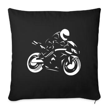Super athlete rider motorcycle - Sofa pillowcase 17,3'' x 17,3'' (45 x 45 cm) - black - Front