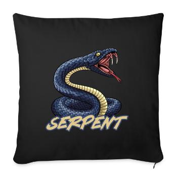 Schlange - Sofakissenbezug 45 x 45 cm - Schwarz - Vorne