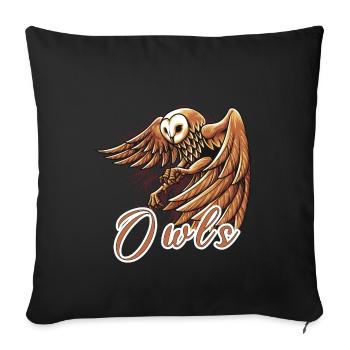 Chouettes - Housse de coussin décorative 45 x 45 cm - noir - Devant