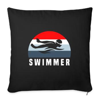 swimmer - Sofa pillowcase 17,3'' x 17,3'' (45 x 45 cm) - black - Front