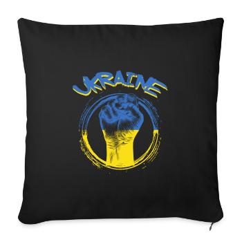 Ukraine - Sofa pillowcase 17,3'' x 17,3'' (45 x 45 cm) - black - Front