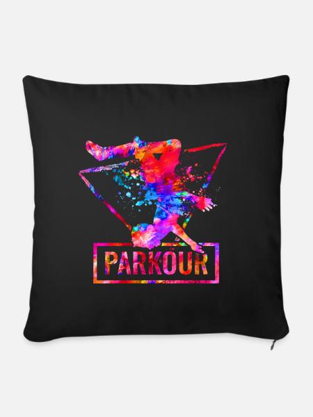 Parkour - Sofakissenbezug 45 x 45 cm - Schwarz
