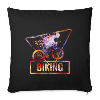 Faire du vélo - Housse de coussin décorative 45 x 45 cm - noir - Devant