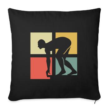 nageur - Housse de coussin décorative 45 x 45 cm - noir - Devant