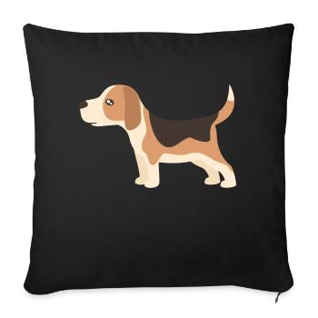 beagle - Sofa pillowcase 17,3'' x 17,3'' (45 x 45 cm) - black - Front
