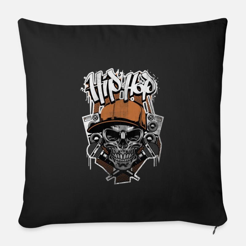 Hip hop - Housse de coussin décorative 45 x 45 cm - noir