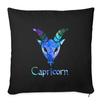 Capricorne - Housse de coussin décorative 45 x 45 cm - noir - Devant