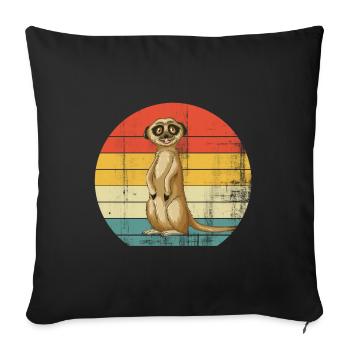 meerkat - Sofa pillowcase 17,3'' x 17,3'' (45 x 45 cm) - black - Front