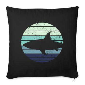 Shark shark - Sofa pillowcase 17,3'' x 17,3'' (45 x 45 cm) - black - Front