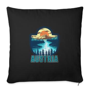 Austria - Sofa pillowcase 17,3'' x 17,3'' (45 x 45 cm) - black - Front