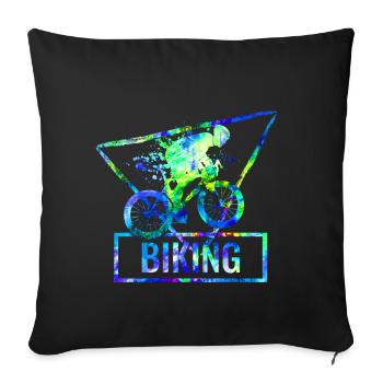 Faire du vélo - Housse de coussin décorative 45 x 45 cm - noir - Devant