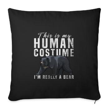 bear - Sofa pillowcase 17,3'' x 17,3'' (45 x 45 cm) - black - Front