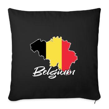 Belgien - Sofakissenbezug 45 x 45 cm - Schwarz - Vorne
