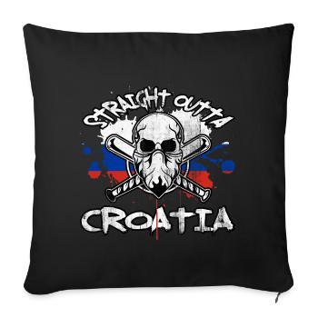 Kroatien - Sofakissenbezug 45 x 45 cm - Schwarz - Vorne