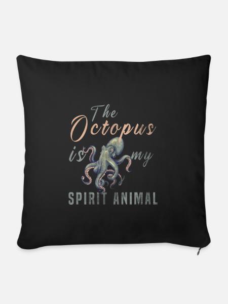 Oktopus - Sofakissenbezug 45 x 45 cm - Schwarz
